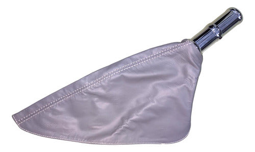 INAC Universal Emergency Brake Lever Cover in White and Gray Leather 1