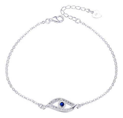 925 Silver Bracelet with Cubic Zirconia Evil Eye for Women - Gift Idea 0