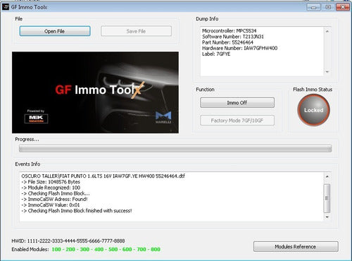 GF Immo Toolx Software Immo Off Marelli Iaw7gf, Iaw10gf and Others 1