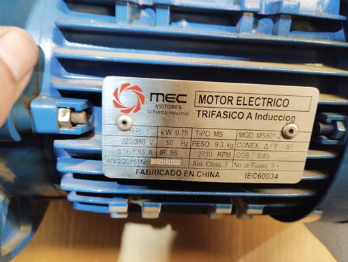 Motor Trifásico 1 Hp 2730rpm 50hz B5 Con Brida 6