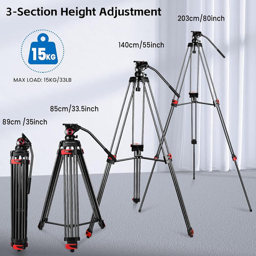 Trípode De Video De 80  /203 Cm Trípode De Alta Resistencia 1