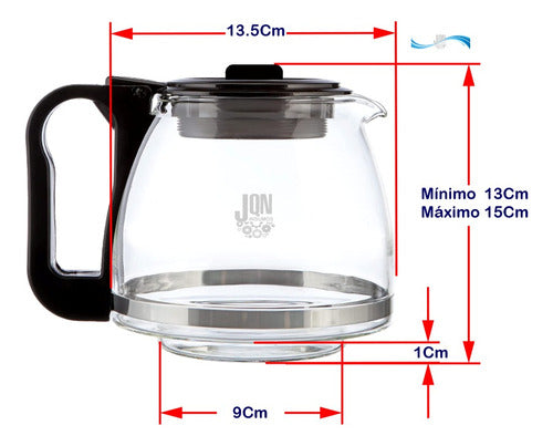 Adjustable Lid Universal Coffee Pot Jug for Drip Coffee Makers 1000ml Capacity 1