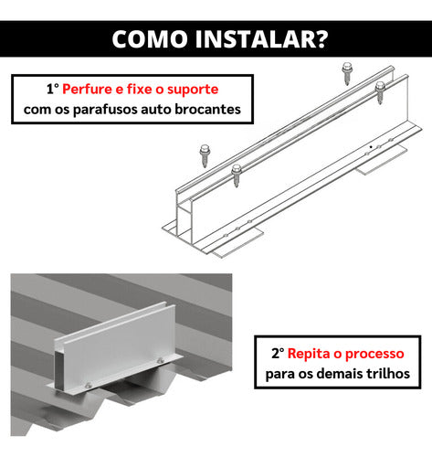 Estrutura Suporte Fixa Painel Solar Telha Metálica Kit 02 Un 4