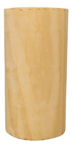 Cylinder Candy Bar Small Wooden Side Table Natural Finish 0