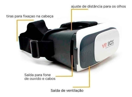 Óculos Vr Box 2.0 Realidade Virtual + Controle Cardboard 3d 4