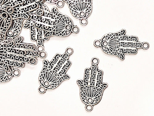 10 Metal Hand of Fatima Hamsa Connectors Jewelry Making Supplies 0