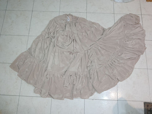 Beige Double Ruffle Folklore Skirt for Adults 1