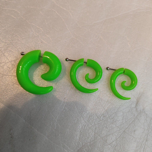 Acrylic Steel Spiral Fake Expander Horn Earrings Piercing 3-4 cm 35