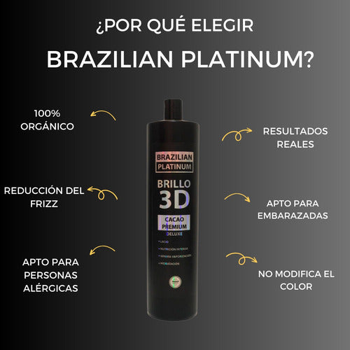 BRAZILIAN PLATINUM Keratina Alisado C/biotina Argán Orgánico Elimina Rulos Rizo 1