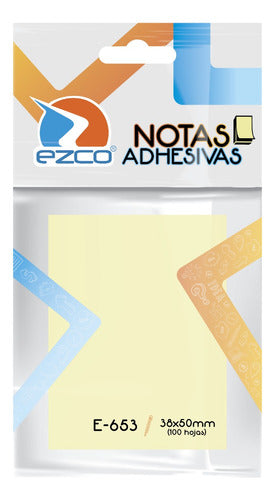 Ezco Sticky Notes Pad 38x50 Mm 100 Sheets Yellow X5 Units 0