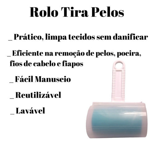 Rolo Tira Pelos Fiapos De Roupas Sofás Silicone Lavável 5