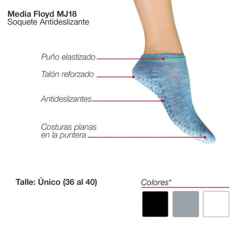 Floyd Women's Non-Slip Ankle Socks Pack of 12 - MJ18 1