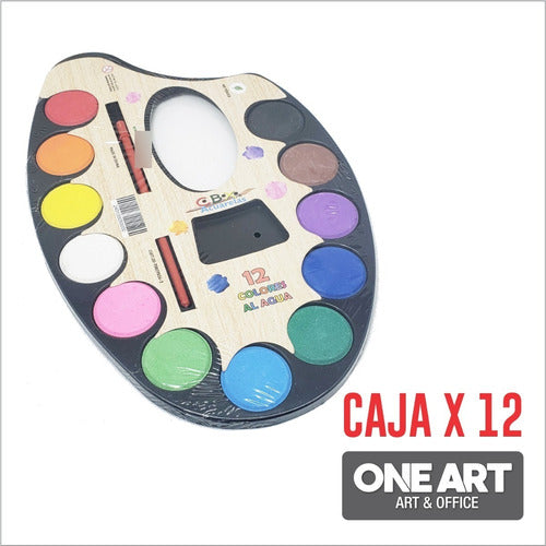 CBX Acuarelas En Pastilla X 12 Colores + Pincel - Pack X 12 0