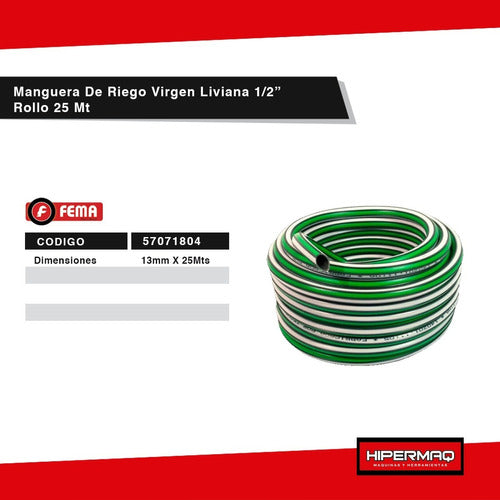 Plastimet Manguera De Riego Virgen Liviana 1/2 Pulagada Rollo 25 Mt 2