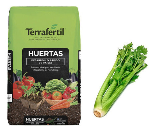 Terra Fértil Sustrato Huertas 50L con Semillas de Apio 0