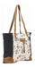 Myra Bag S1456 Bolsa De Lona Y Piel De Vaca Abstracta 3