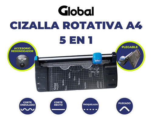 Cizalla A4 310 Mm Base Rotativa 5 En 1 Cizalla 1