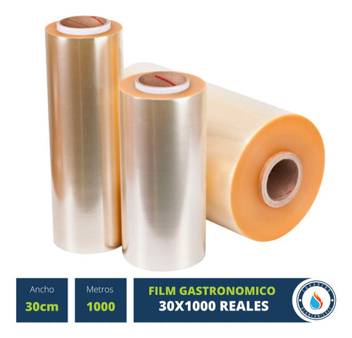 3 Rollo Film Gastronomico 30x1000 Cocina Pvc Alimento Reales 0