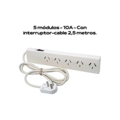 Richi Prolongador Zapatilla Alargador 5 Modulos 2.5mts Cable 1