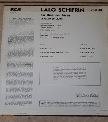 Lalo Schifrin - En Buenos Aires - Lp Vinilo / Kktus 1