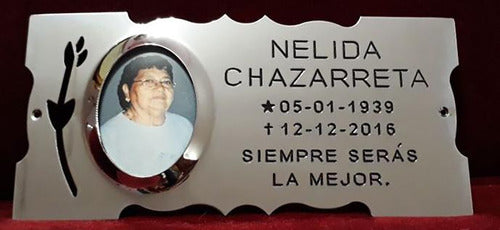 Grabados Artisticos Tulipan Exterior Memorial Plaque 25x12 with Photo 0