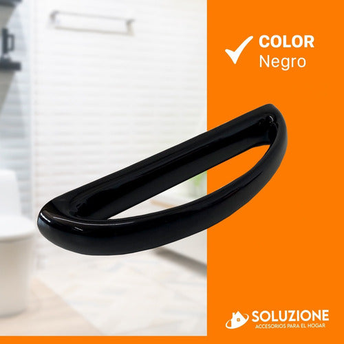 Daccord Toallero Para Baño De Loza Negro Brillante Calidad Premium 4