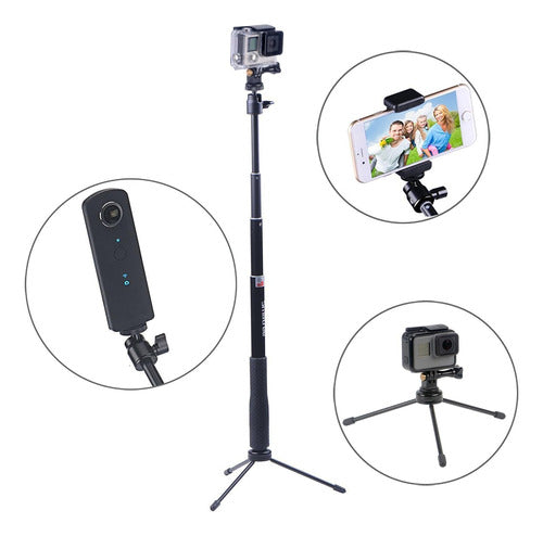 Smatree Q3 Selfie Stick Telephoto with Tripod Compatible 1