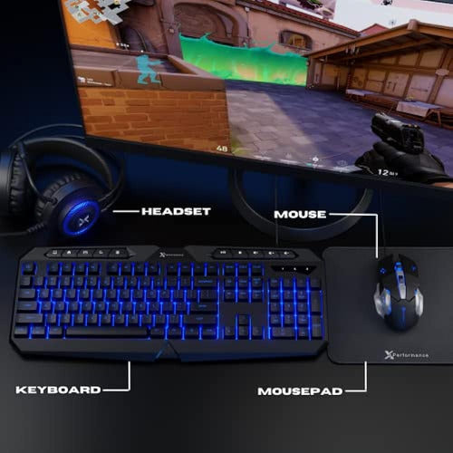 X9 Performance RGB Gaming Keyboard and Mouse with Headset and Mouse Pad 1