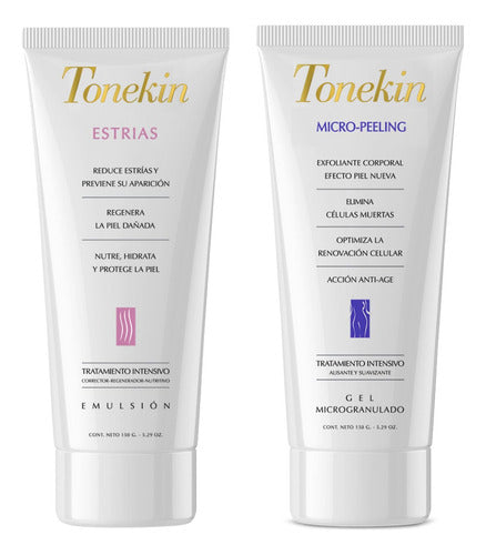 Tonekin Exfoliating Kit + Anti-Stretch Mark Body Cream 1