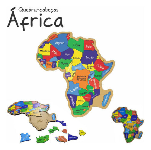 Mapa Africa Brinquedo Edu Quebracabeça Pedagógico Montessori 1