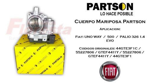 Cuerpo Mariposa Fiat Uno Way 1.4 Evo Partson Rep Floresta 1