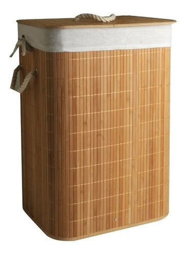 Large Bamboo Laundry Basket with Lid 6