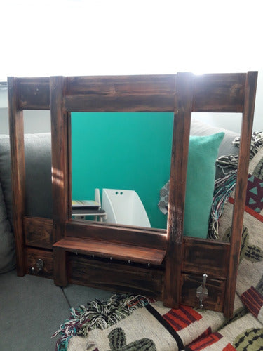 Large Mirror with Coat Rack and Shelf Entryway Decor 1