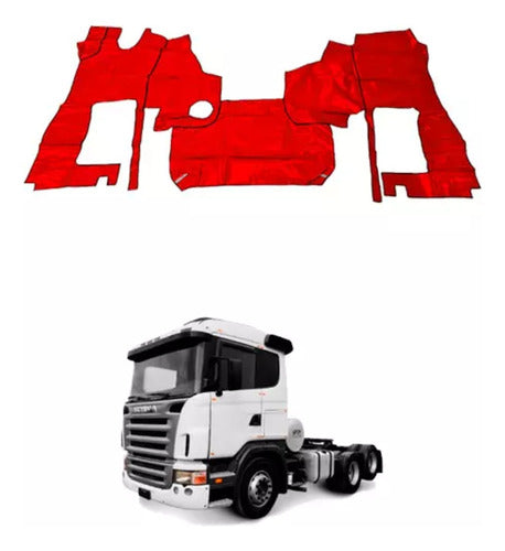 Tapete De Vinil Vermelho Para Scania Highline R Automatico C 0