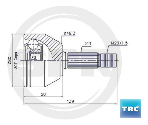 Homokinetic Joint Wheel Side Renault 11 1