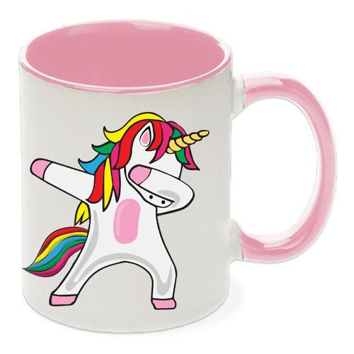 CREAZIONI ® Unicorn Personalized Gift Mug with Colored Handle and Interior 0