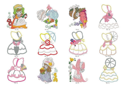 52 Embroidery Templates for Girls/Ladies/Dolls 1