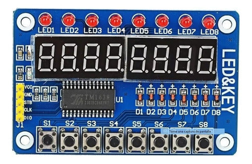 RioTecno Módulo Display Tm1638 8-bit Digital Led 7 Segmentos 1