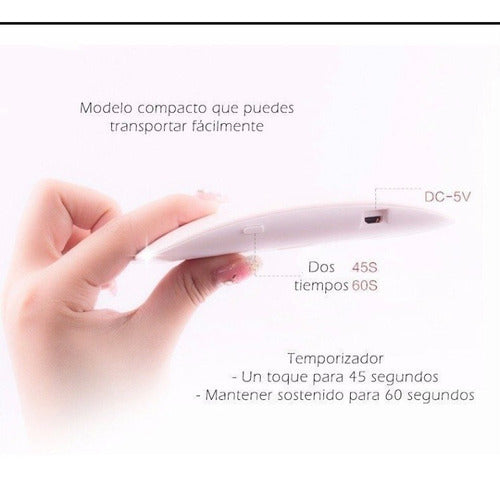 Secador Uñas Lampara Uv Luz Led Sun Mini Seca Esmalte Manos 3