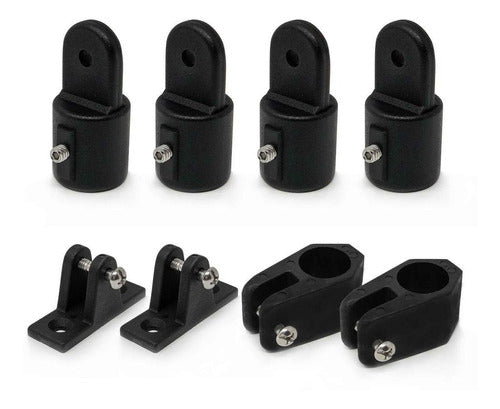 8-Piece Black Awning Hardware Kit for 7/8 inch Pipe 0