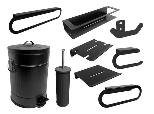 Radem 9-Piece Stainless Steel Black Bathroom Accessories Set 0