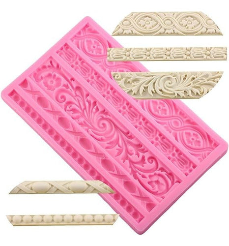 Silicone Mold for Borders Frames Mirrors Fondant by Fun Style Design 0