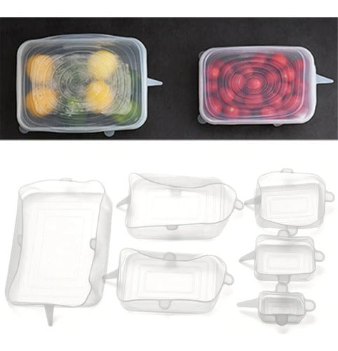 Tapas Cuadradas Silicona Ajustables Reutilizables Set X 6 2