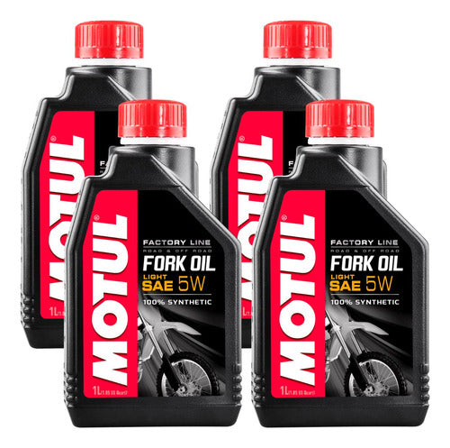 Kit 4l Motul Fork Oil Factory Line Light 5w 0