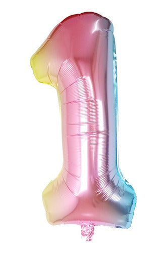 Silverled Multicolor Happy Birthday 80cm Foil Balloon 0