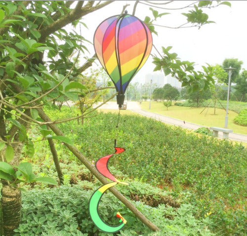 Estados Unidos Colorful Stripe Hot Air Balloon Wind Spinner 2