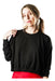 Black Acrylic Crop Sweater with Long Sleeves 0