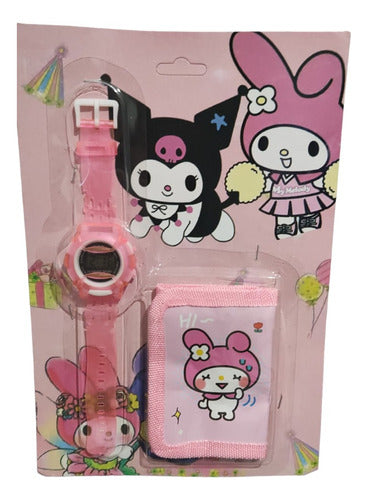 Reloj + Billetera Con Abrojo Personaje Kuromi Juguetes 1