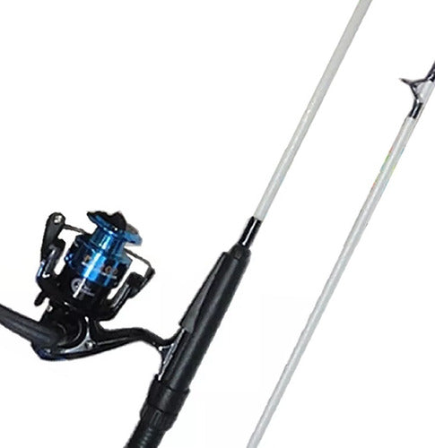Kids or Beginners Fishing Combo Solid 2-Piece 1.80m Rod Reel Tanza Loaded 0