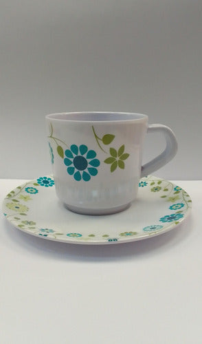 MP Set X6 Tazas De Te Con Plato Melamina Flowers 3